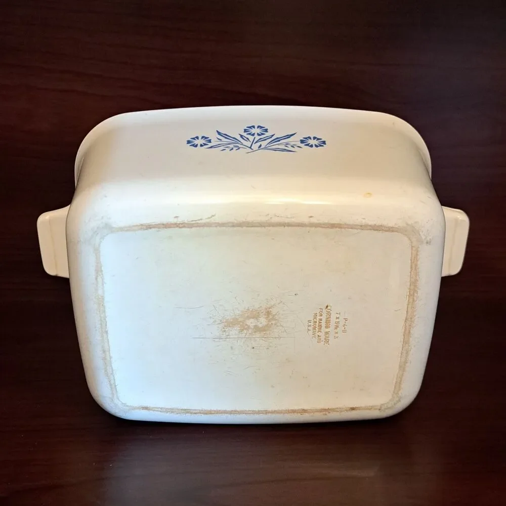 Vintage Corning Ware Blue Cornflower P-4-B 70s Hologram Stamp Bakeware
